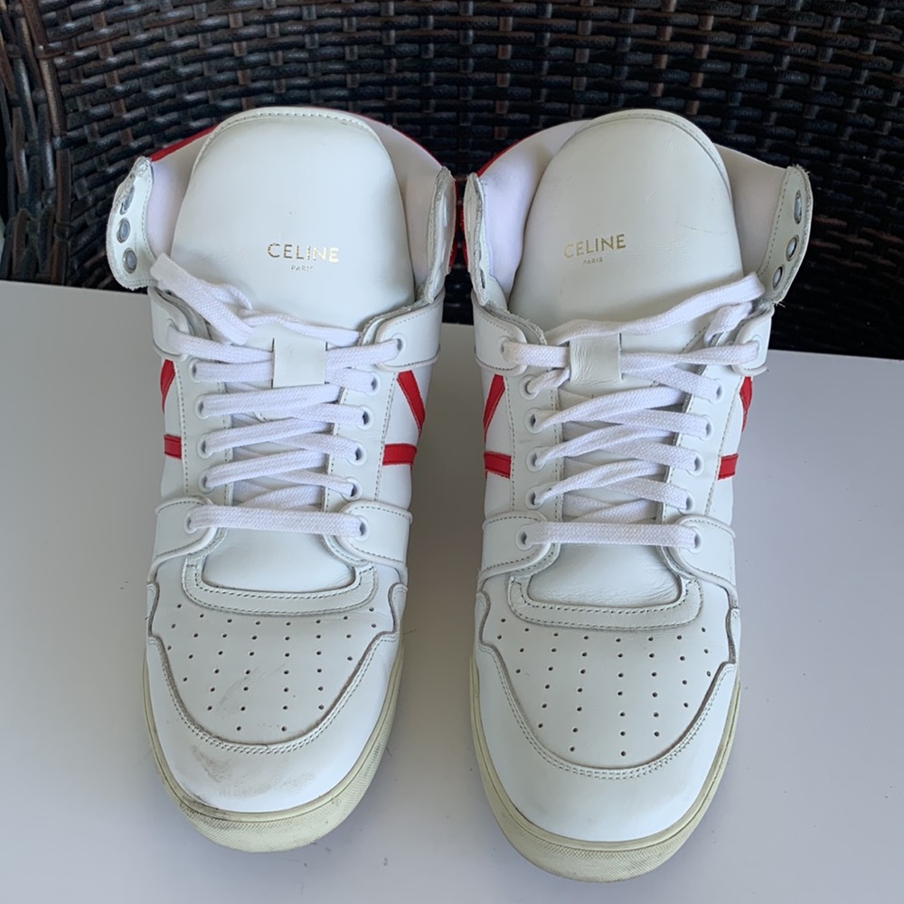 Celine Paris White Mid Leather MU 1119 Sneaker - Picture 7 of 16